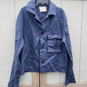 Paloma-wool Vincenzo Linen Pocket Blazer Old Money Blue Button Quiet Luxury Smal